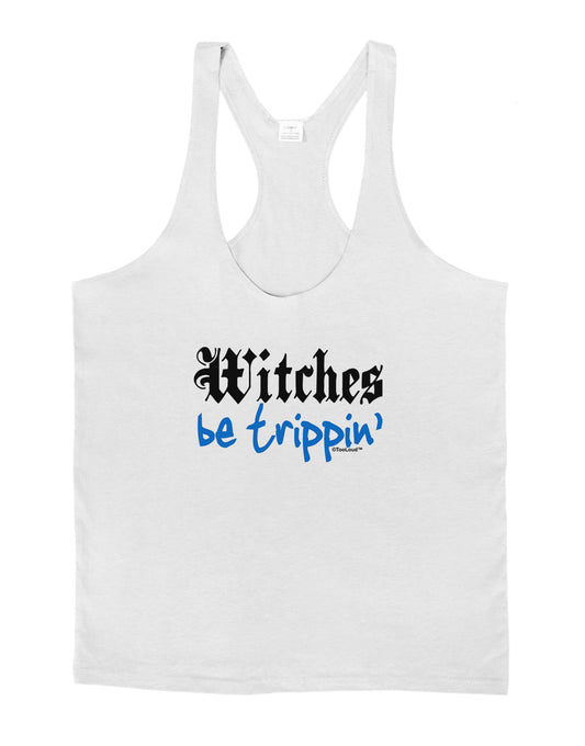 TooLoud Witches Be Trippin Blue Mens String Tank Top-Men's String Tank Tops-LOBBO-White-Small-Davson Sales