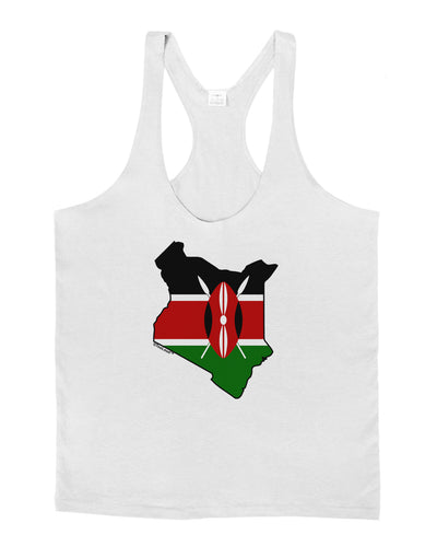 Kenya Flag Silhouette Mens String Tank Top-Men's String Tank Tops-LOBBO-White-Small-Davson Sales