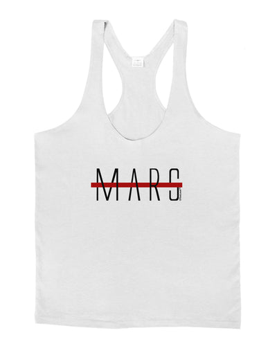 Planet Mars Text Only Mens String Tank Top-Men's String Tank Tops-LOBBO-White-Small-Davson Sales