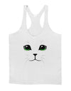 Green-Eyed Cute Cat Face Mens String Tank Top-Men's String Tank Tops-LOBBO-White-Small-Davson Sales