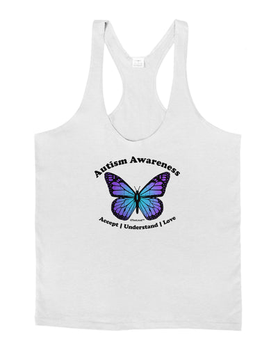 Autism Awareness - Puzzle Piece Butterfly Mens String Tank Top-Men's String Tank Tops-LOBBO-White-Small-Davson Sales