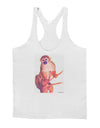 Monkey in Tree Watercolor Mens String Tank Top-Men's String Tank Tops-LOBBO-White-Small-Davson Sales