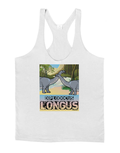 Diplodocus Longus - With Name Mens String Tank Top-Men's String Tank Tops-LOBBO-White-Small-Davson Sales