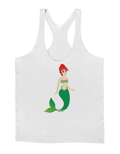 Mermaid Design - Green Mens String Tank Top-Men's String Tank Tops-LOBBO-White-Small-Davson Sales