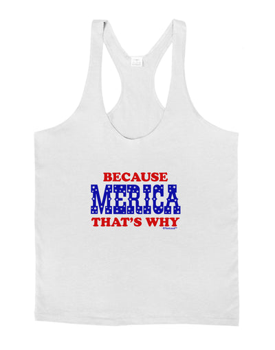 Because Merica That's Why Mens String Tank Top-Men's String Tank Tops-LOBBO-White-Small-Davson Sales