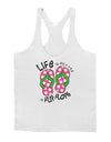 Life is Better in Flip Flops - Pink and Green Mens String Tank Top-Men's String Tank Tops-LOBBO-White-Small-Davson Sales