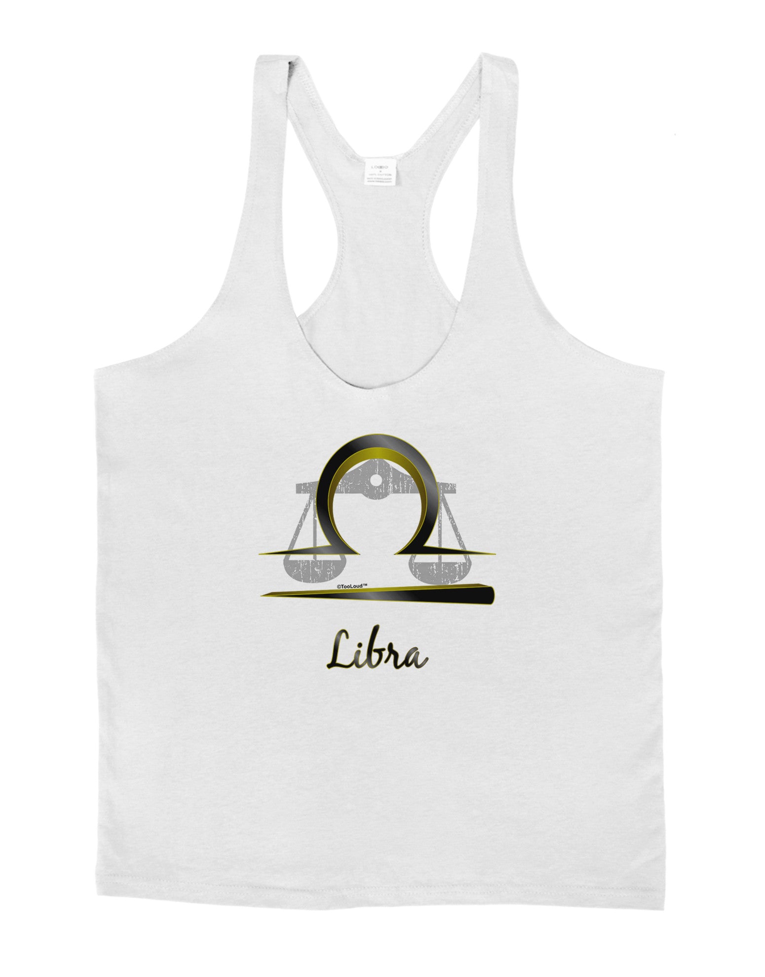 Libra Symbol Mens String Tank Top-Men's String Tank Tops-LOBBO-White-Small-Davson Sales