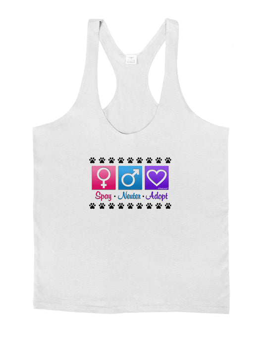 Spay Neuter Adopt Mens String Tank Top-Men's String Tank Tops-LOBBO-White-Small-Davson Sales