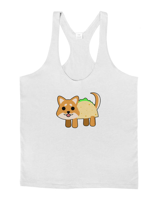 Cute Taco Dog Mens String Tank Top-Men's String Tank Tops-LOBBO-White-Small-Davson Sales
