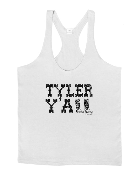 TooLoud Tyler Y'all - Southwestern Style Mens String Tank Top-Men's String Tank Tops-LOBBO-White-Small-Davson Sales