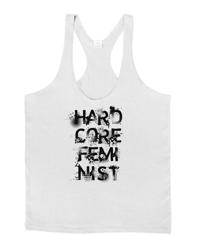 Hardcore Feminist Mens String Tank Top-Men's String Tank Tops-LOBBO-White-Small-Davson Sales