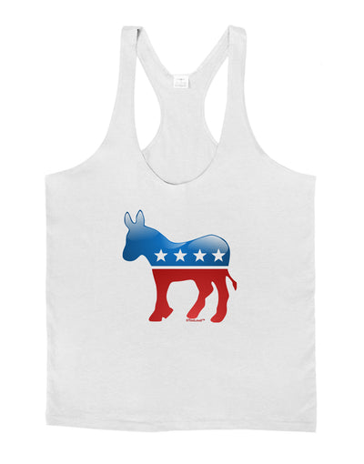 Democrat Bubble Symbol Mens String Tank Top-Men's String Tank Tops-LOBBO-White-Small-Davson Sales