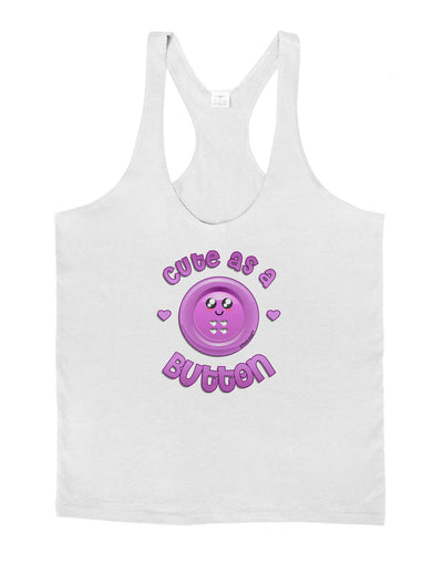 Cute As A Button Smiley Face Mens String Tank Top-Men's String Tank Tops-LOBBO-White-Small-Davson Sales