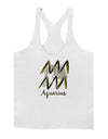 Aquarius Symbol Mens String Tank Top-Men's String Tank Tops-LOBBO-White-Small-Davson Sales