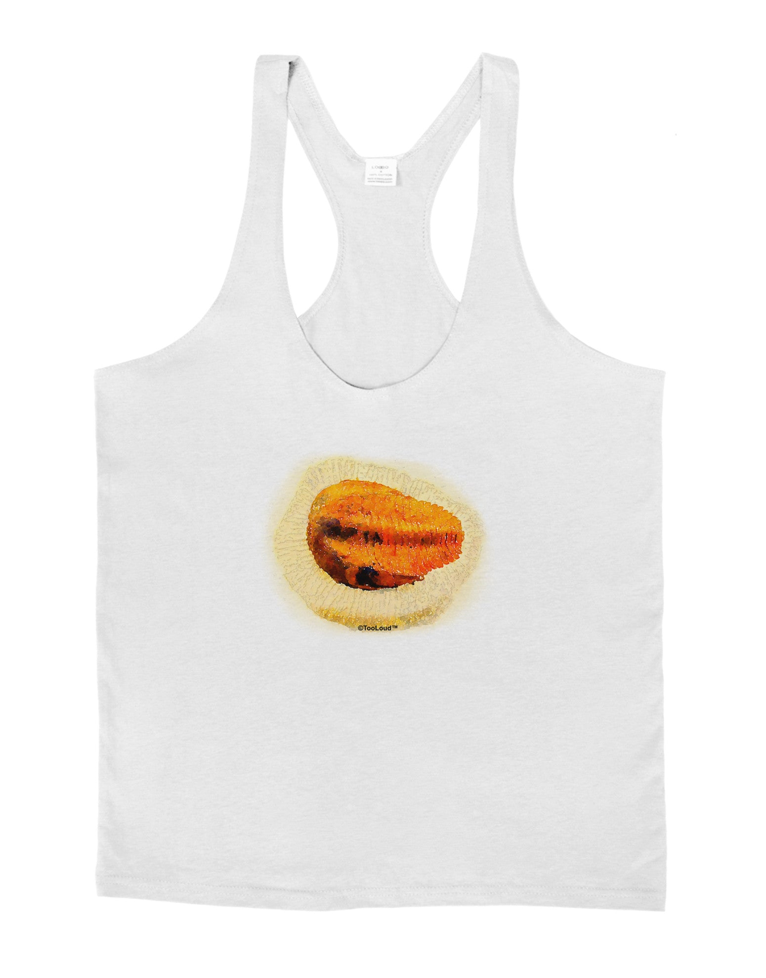 Trilobite Fossil Watercolor Mens String Tank Top-Men's String Tank Tops-LOBBO-White-Small-Davson Sales