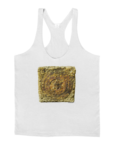 Stone Carving Sepia Mens String Tank Top-Men's String Tank Tops-LOBBO-White-Small-Davson Sales