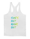 Suns Out Guns Out - Gradient Colors Mens String Tank Top-Men's String Tank Tops-LOBBO-White-Small-Davson Sales