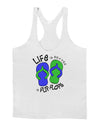 Life is Better in Flip Flops - Blue and Green Mens String Tank Top-Men's String Tank Tops-LOBBO-White-Small-Davson Sales