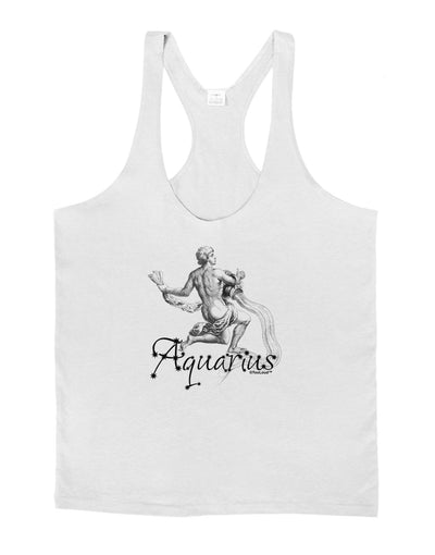 Aquarius Illustration Mens String Tank Top-Men's String Tank Tops-LOBBO-White-X-Large-Davson Sales