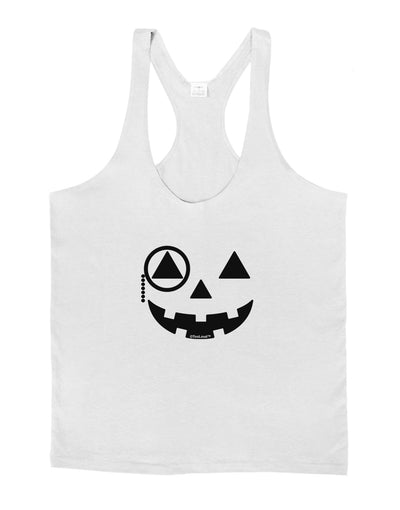 Monocle Jack-o-Lantern B-W Mens String Tank Top-Men's String Tank Tops-LOBBO-White-Small-Davson Sales