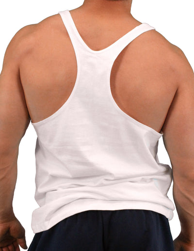 Stronger Everyday Gym Workout Mens String Tank Top-Men's String Tank Tops-LOBBO-White-Small-Davson Sales