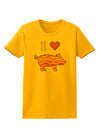 I Heart My Bacon Pig Silhouette Womens T-Shirt by TooLoud-Womens T-Shirt-TooLoud-Gold-X-Small-Davson Sales