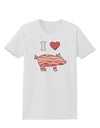 I Heart My Bacon Pig Silhouette Womens T-Shirt by TooLoud-Womens T-Shirt-TooLoud-White-X-Small-Davson Sales