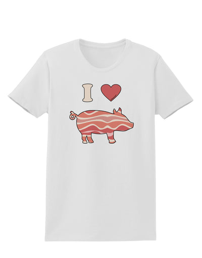 I Heart My Bacon Pig Silhouette Womens T-Shirt by TooLoud-Womens T-Shirt-TooLoud-White-X-Small-Davson Sales