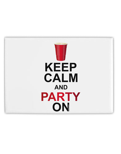 Keep Calm - Party Beer Fridge Magnet 2&#x22;x3&#x22; Landscape by TooLoud-Fridge Magnet-TooLoud-White-Davson Sales