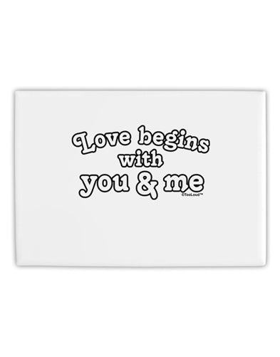 Love Begins With You and Me Fridge Magnet 2&#x22;x3&#x22; Landscape by TooLoud-Fridge Magnet-TooLoud-White-Davson Sales