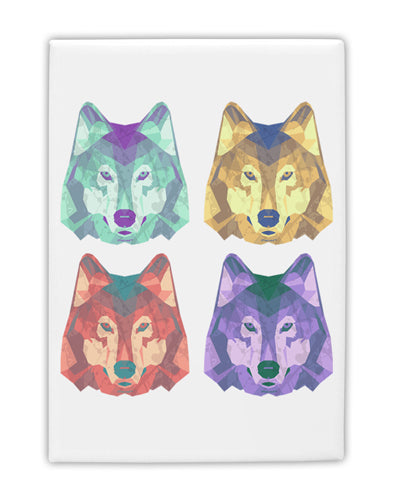 Geometric Wolf Head Pop Art Fridge Magnet 2&#x22;x3&#x22; Portrait by TooLoud-Fridge Magnet-TooLoud-White-Davson Sales