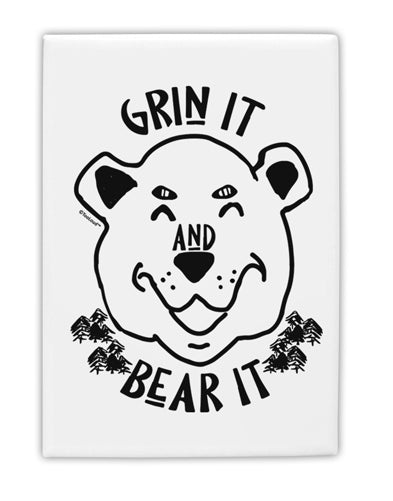 TooLoud Grin and bear it Fridge Magnet 2 Inchx3 Inch Portrait-Fridge Magnet-TooLoud-Davson Sales