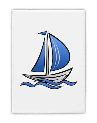 Blue Sailboat Fridge Magnet 2&#x22;x3&#x22; Portrait-Fridge Magnet-TooLoud-White-Davson Sales