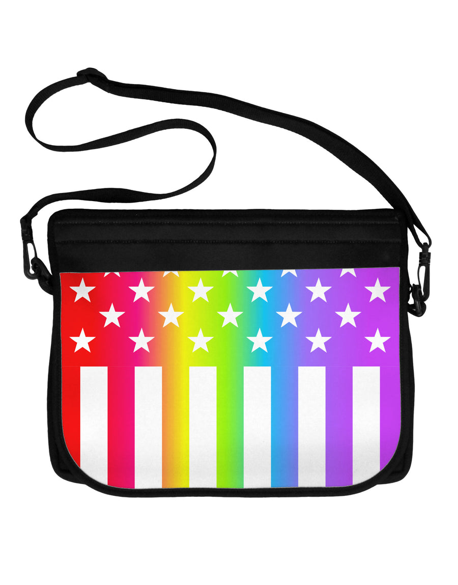 American Pride - Rainbow Stars and Stripes Neoprene Laptop Shoulder Bag All Over Print-Laptop Shoulder Bag-TooLoud-Black-White-One Size-Davson Sales
