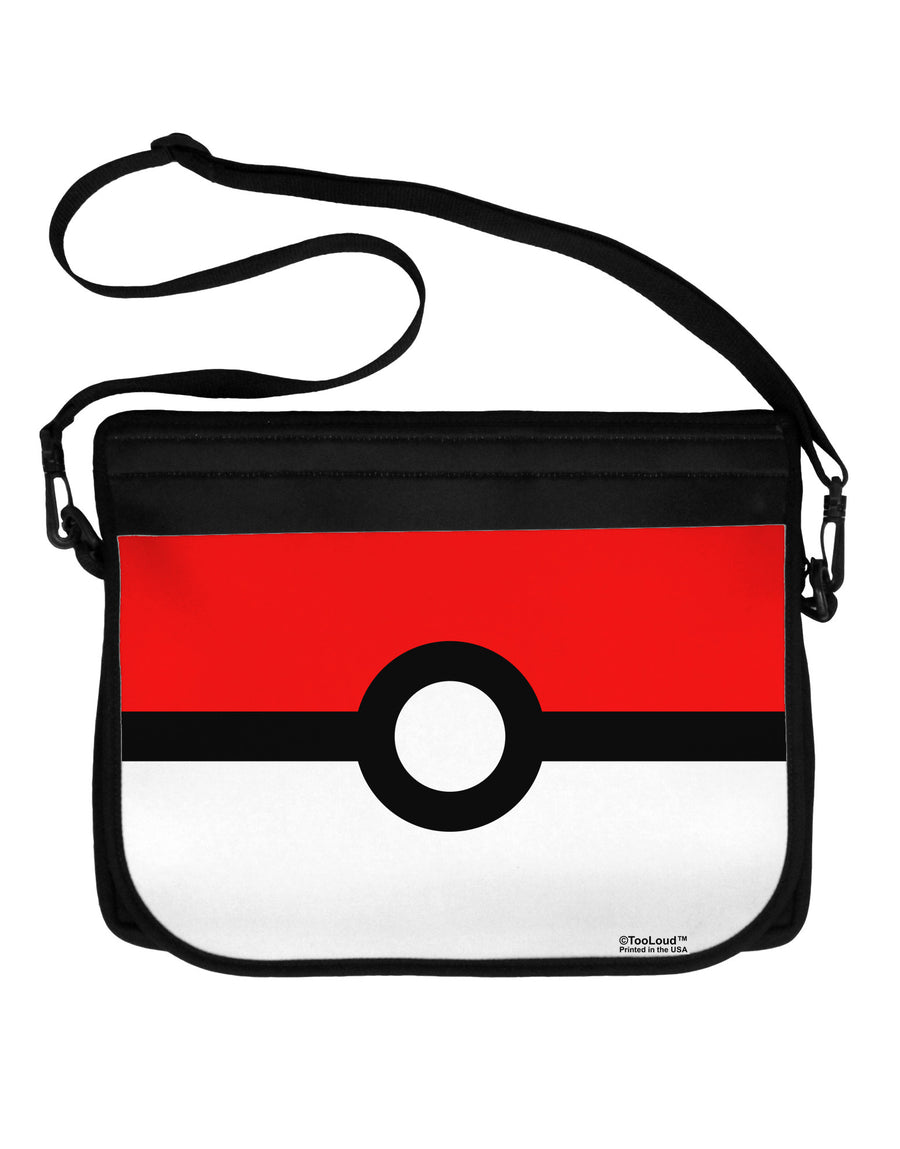 Sporty Red and White Circle Neoprene Laptop Shoulder Bag All Over Print-Laptop Shoulder Bag-TooLoud-Black-White-15 Inches-Davson Sales