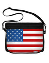 USA Flag AOP Neoprene Laptop Shoulder Bag All Over Print-Laptop Shoulder Bag-TooLoud-Black-White-15 Inches-Davson Sales