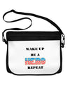 Wake Up Be A Hero Repeat Neoprene Laptop Shoulder Bag by TooLoud-Laptop Shoulder Bag-TooLoud-Black-White-15 Inches-Davson Sales