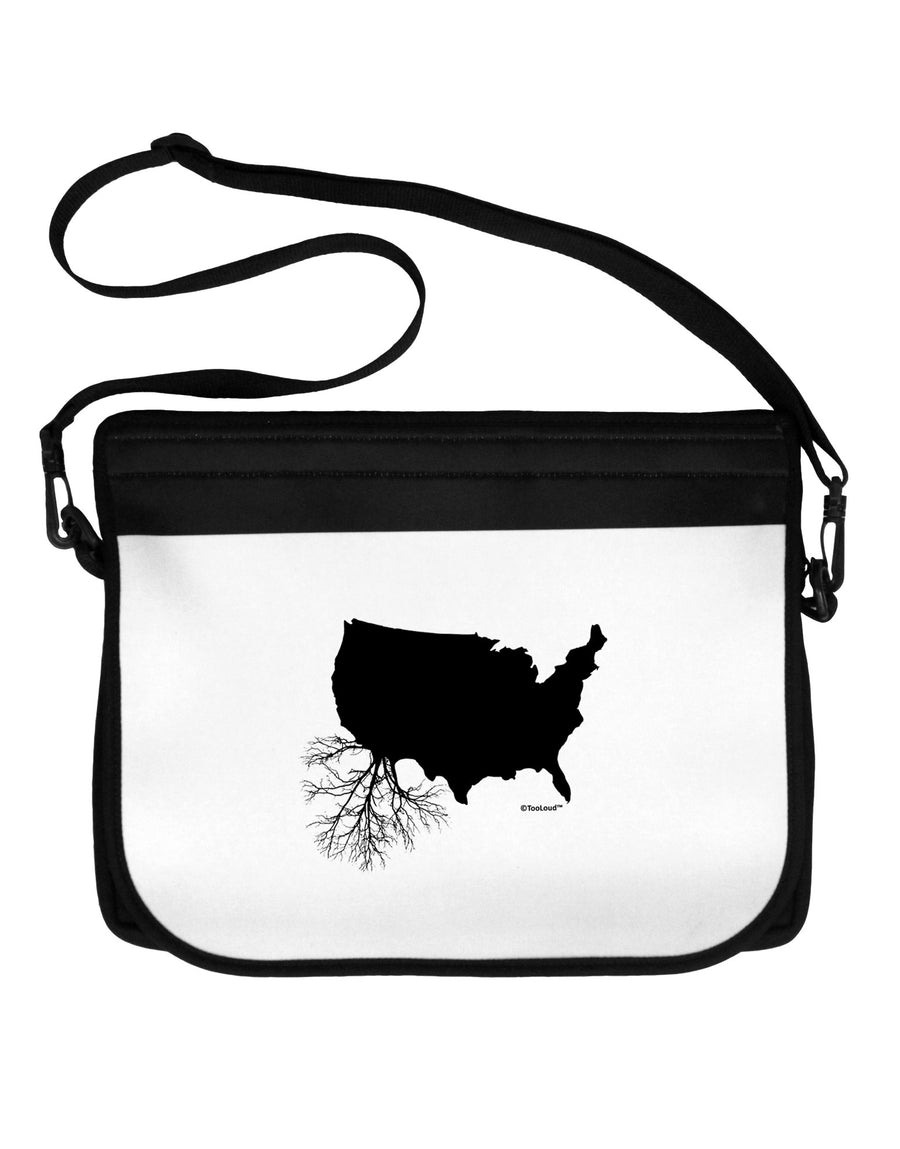American Roots Design Neoprene Laptop Shoulder Bag by TooLoud-Laptop Shoulder Bag-TooLoud-Black-White-One Size-Davson Sales