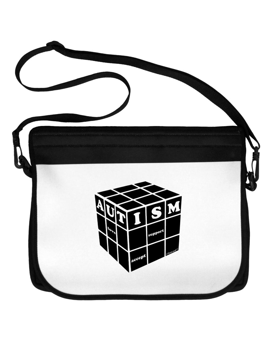 Autism Awareness - Cube B & W Neoprene Laptop Shoulder Bag-Laptop Shoulder Bag-TooLoud-Black-White-One Size-Davson Sales