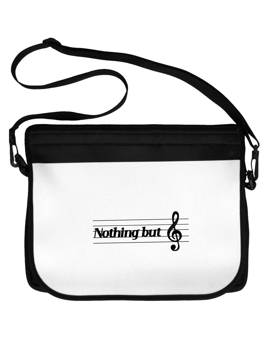 Nothing But Treble Music Pun Neoprene Laptop Shoulder Bag by TooLoud-Laptop Shoulder Bag-TooLoud-Black-White-15 Inches-Davson Sales