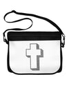 Simple Cross Design Glitter - Silver Neoprene Laptop Shoulder Bag by TooLoud-Laptop Shoulder Bag-TooLoud-Black-White-One Size-Davson Sales