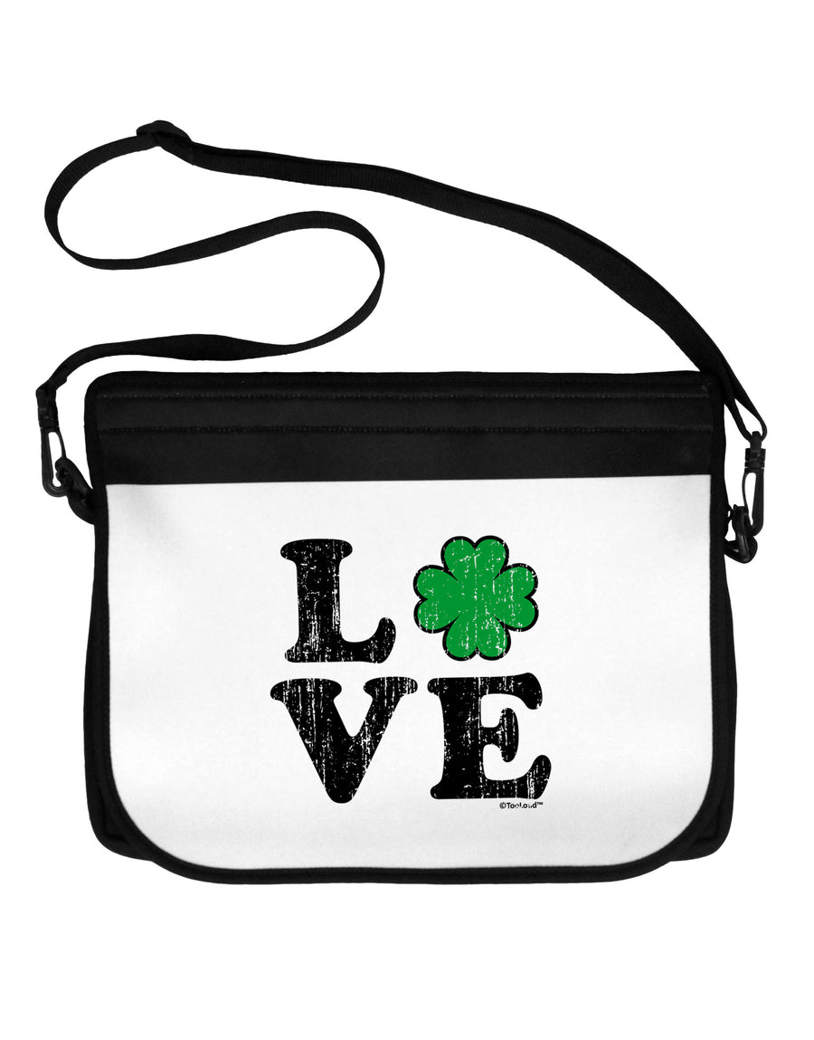 Irish Love - Distressed Neoprene Laptop Shoulder Bag by TooLoud-Laptop Shoulder Bag-TooLoud-Black-White-One-Size-Adult-Davson Sales