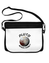 Never Forget Pluto Funny Science Fan Neoprene Laptop Shoulder Bag by TooLoud-Laptop Shoulder Bag-TooLoud-Black-White-15 Inches-Davson Sales
