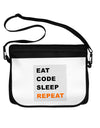 Eat Sleep Code Repeat Neoprene Laptop Shoulder Bag by TooLoud-TooLoud-Black-White-15 Inches-Davson Sales