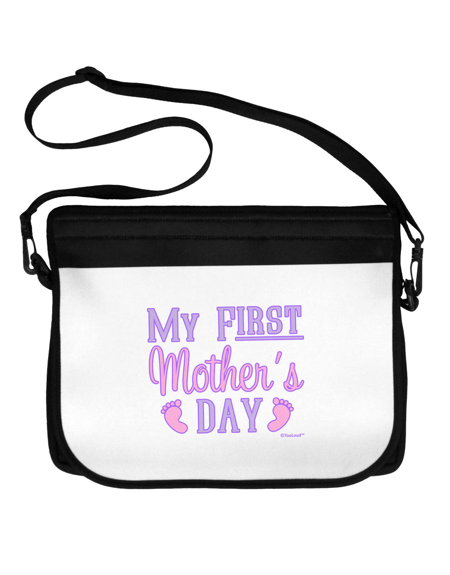 My First Mother's Day - Baby Feet - Pink Neoprene Laptop Shoulder Bag by TooLoud-Laptop Shoulder Bag-TooLoud-Black-White-One Size-Davson Sales