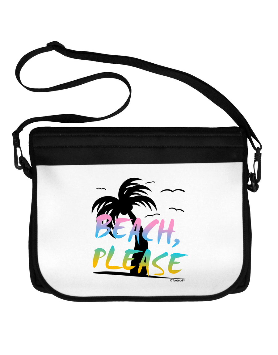 Beach Please - Summer Colors with Palm Trees Neoprene Laptop Shoulder Bag-Laptop Shoulder Bag-TooLoud-Black-White-One Size-Davson Sales