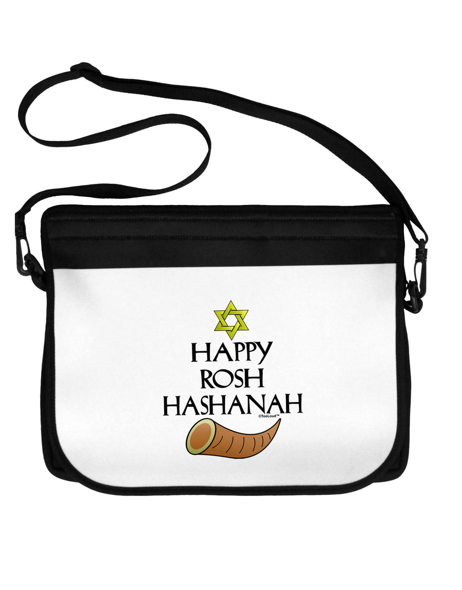 Happy Rosh Hashanah Neoprene Laptop Shoulder Bag-Laptop Shoulder Bag-TooLoud-Black-White-15 Inches-Davson Sales