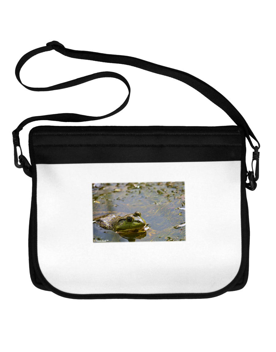 Bullfrog In Water Neoprene Laptop Shoulder Bag by TooLoud-Laptop Shoulder Bag-TooLoud-Black-White-15 Inches-Davson Sales
