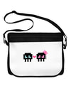 8-Bit Skull Love - Boy and Girl Neoprene Laptop Shoulder Bag-Laptop Shoulder Bag-TooLoud-Black-White-One Size-Davson Sales