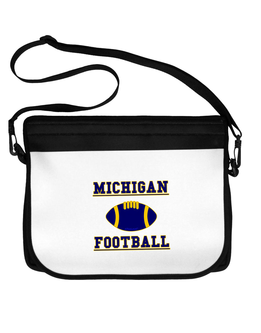 Michigan Football Neoprene Laptop Shoulder Bag by TooLoud-TooLoud-Black-White-15 Inches-Davson Sales